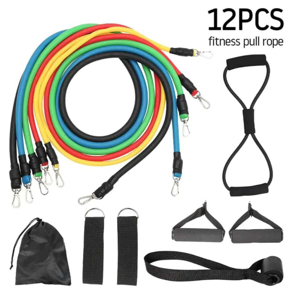 Fitza 12-Piece Resistance Band Set – Full Body Workout Kit