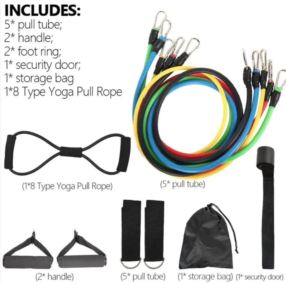Fitza 12-Piece Resistance Band Set – Full Body Workout Kit