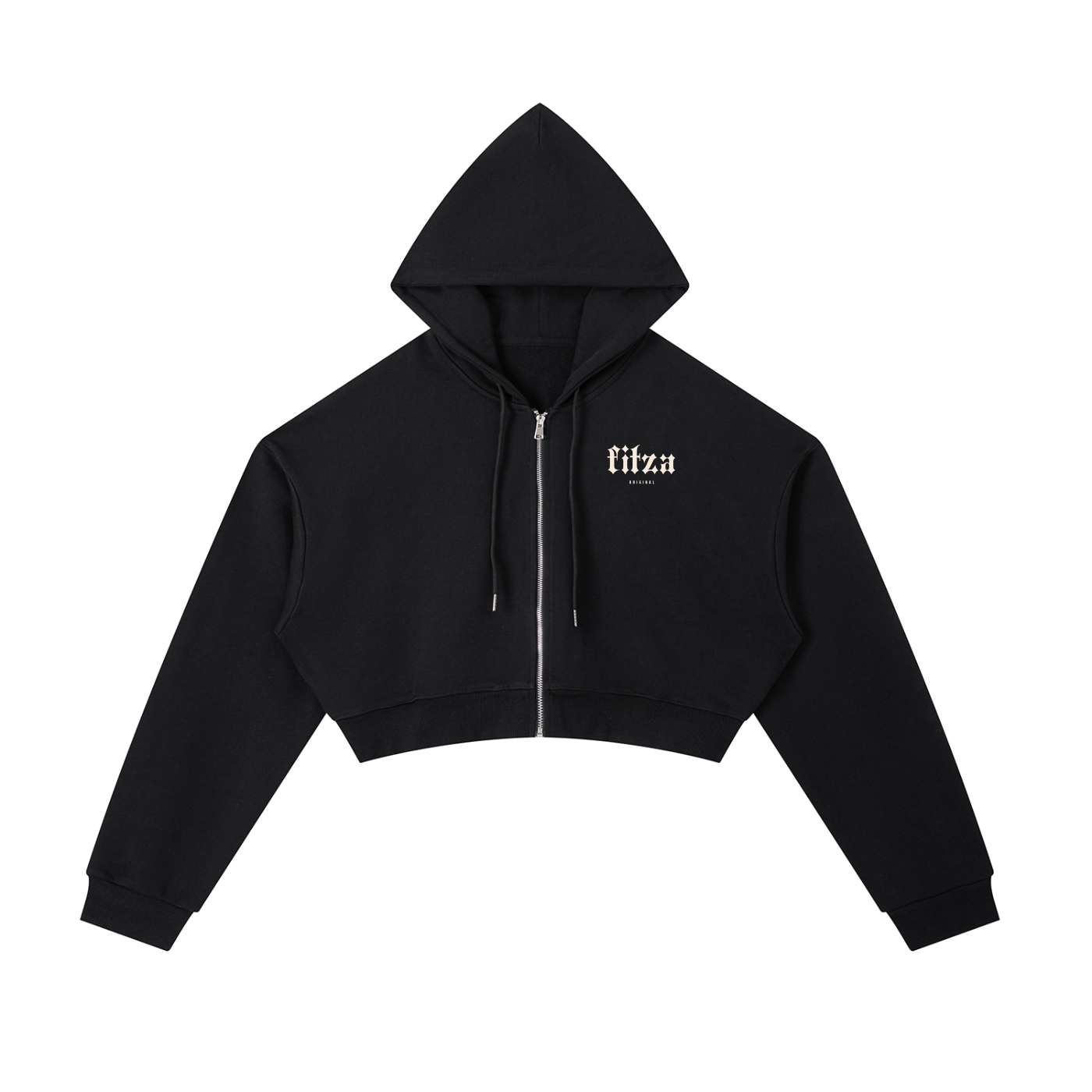 Cropped Zip-Up Hoodie