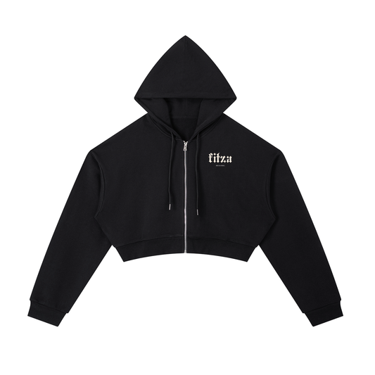 Cropped Zip-Up Hoodie