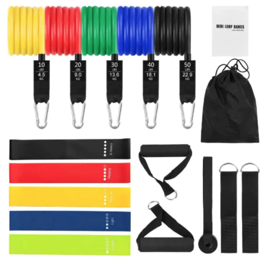 Fitza 12-Piece Resistance Band Set – Full Body Workout Kit